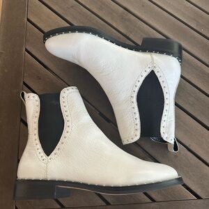 Rebecca Minkoff White and Black Ankle Boots